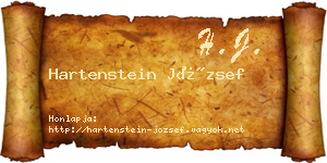 Hartenstein József névjegykártya